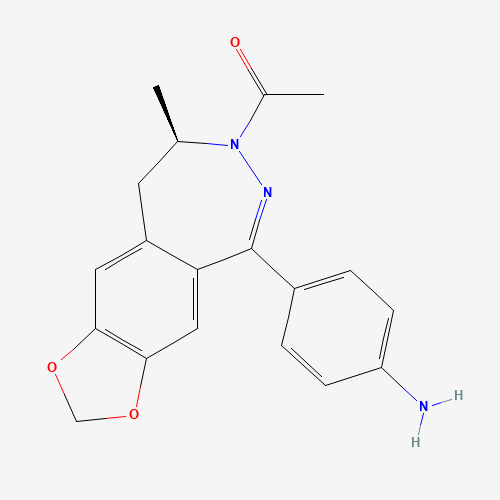 161832-65-1 1-[(8R)-5-(4-aminophenyl)-8-methyl-8,9-dihydro-[1,3]dioxolo[4,5-h][2,3]benzodiazepin-7-yl]ethanone chemical structure