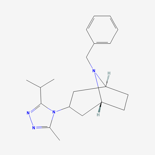 423165-13-3 (1S,5R)-8-benzyl-3-(3-methyl-5-propan-2-yl-1,2,4-triazol-4-yl)-8-azabicyclo[3.2.1]octane chemical structure