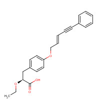 351864-00-1 (2S)-2-ethoxy-3-[4-[(E)-5-phenylpent-2-en-4-ynoxy]phenyl]propanoic acid chemical structure