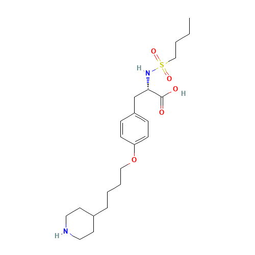 144494-65-5 (2S)-2-(butylsulfonylamino)-3-[4-(4-piperidin-4-ylbutoxy)phenyl]propanoic acid chemical structure