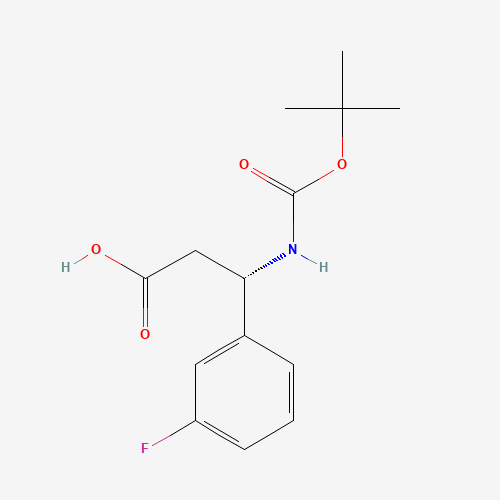 500770-72-9 (3S)-3-(3-fluorophenyl)-3-[(2-methylpropan-2-yl)oxycarbonylamino]propanoic acid chemical structure