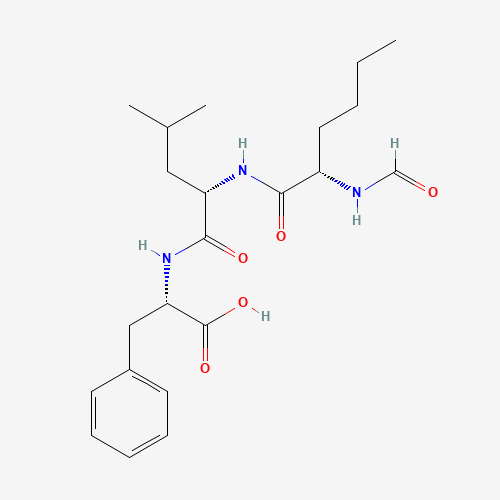 61864-82-2 (2S)-2-[[(2S)-2-[[(2S)-2-formamidohexanoyl]amino]-4-methylpentanoyl]amino]-3-phenylpropanoic acid chemical structure