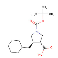 1263283-77-7 (3R,4R)-4-(cyclohexylmethyl)-1-[(2-methylpropan-2-yl)oxycarbonyl]pyrrolidine-3-carboxylic acid chemical structure
