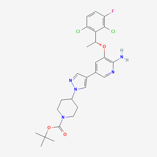 877399-51-4 tert-butyl 4-[4-[6-amino-5-[(1R)-1-(2,6-dichloro-3-fluorophenyl)ethoxy]pyridin-3-yl]pyrazol-1-yl]piperidine-1-carboxylate chemical structure