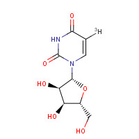 3705-45-1 1-[(2R,3R,4S,5R)-3,4-dihydroxy-5-(hydroxymethyl)oxolan-2-yl]-5-tritiopyrimidine-2,4-dione chemical structure