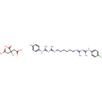 39014-05-6 (1E)-2-[6-[[amino-[(E)-[amino-(4-chloroanilino)methylidene]amino]methylidene]amino]hexyl]-1-[amino-(4-chloroanilino)methylidene]guanidine;2-hydroxypropane-1,2,3-tricarboxylic acid chemical structure