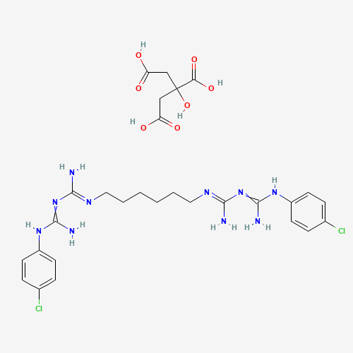 39014-05-6 (1E)-2-[6-[[amino-[(E)-[amino-(4-chloroanilino)methylidene]amino]methylidene]amino]hexyl]-1-[amino-(4-chloroanilino)methylidene]guanidine;2-hydroxypropane-1,2,3-tricarboxylic acid chemical structure