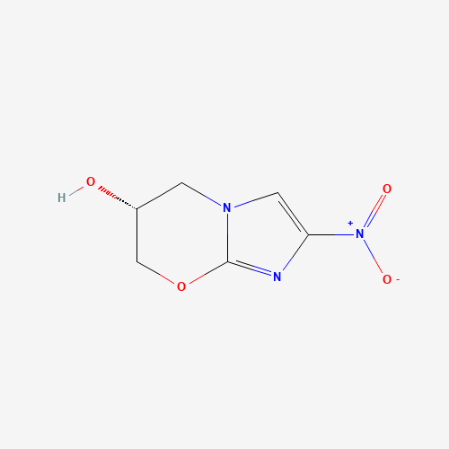 187235-13-8 (6R)-2-nitro-6,7-dihydro-5H-imidazo[2,1-b][1,3]oxazin-6-ol chemical structure