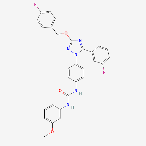 1192944-73-2 1-(4-(3-((4-Fluorobenzyl)oxy)-5-(3-fluorophenyl)-1H-1,2,4-triazol-1-yl)phenyl)-3-(3-methoxyphenyl)urea chemical structure