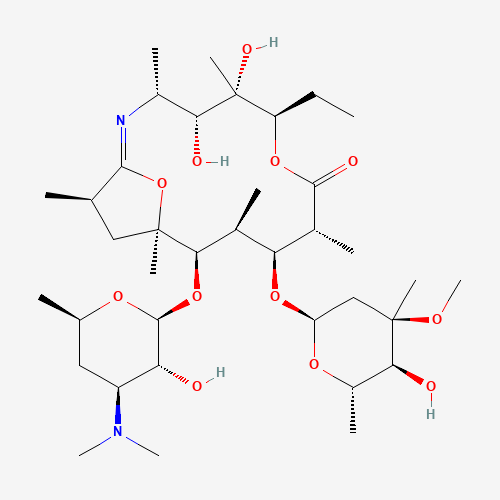 99290-97-8 (3R,4R,5S,6R,9R,10S,11S,12R,15R)-12-[4-(dimethylamino)-3-hydroxy-6-methyloxan-2-yl]oxy-6-ethyl-4,5-dihydroxy-10-(5-hydroxy-4-methoxy-4,6-dimethyloxan-2-yl)oxy-3,5,9,11,13,15-hexamethyl-7,16-dioxa-2-azabicyclo[11.2.1]hexadec-1-en-8-one chemical structure