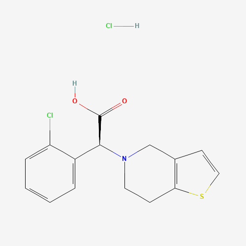144750-42-5 (2S)-2-(2-chlorophenyl)-2-(6,7-dihydro-4H-thieno[3,2-c]pyridin-5-yl)acetic acid;hydrochloride chemical structure