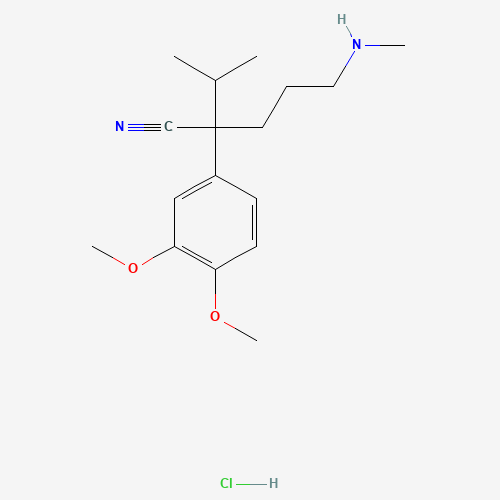 67775-97-7 2-(3,4-dimethoxyphenyl)-5-(methylamino)-2-propan-2-ylpentanenitrile;hydrochloride chemical structure