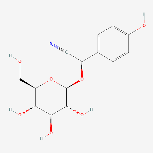 21401-21-8 (2R)-2-(4-hydroxyphenyl)-2-[(2R,3R,4S,5S,6R)-3,4,5-trihydroxy-6-(hydroxymethyl)oxan-2-yl]oxyacetonitrile chemical structure