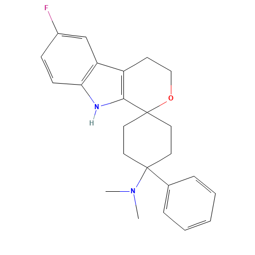 863513-91-1 6-fluoro-N,N-dimethyl-1'-phenylspiro[4,9-dihydro-3H-pyrano[3,4-b]indole-1,4'-cyclohexane]-1'-amine chemical structure