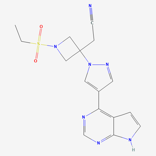 1187594-09-7 2-[1-ethylsulfonyl-3-[4-(7H-pyrrolo[2,3-d]pyrimidin-4-yl)pyrazol-1-yl]azetidin-3-yl]acetonitrile chemical structure