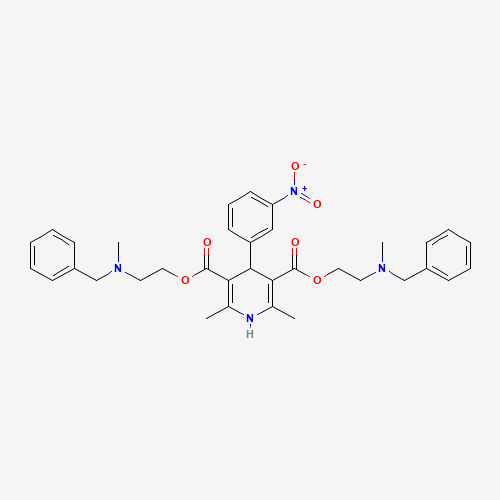 71791-90-7 bis[2-[benzyl(methyl)amino]ethyl] 2,6-dimethyl-4-(3-nitrophenyl)-1,4-dihydropyridine-3,5-dicarboxylate chemical structure