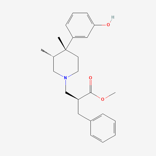 170098-29-0 methyl (2S)-2-benzyl-3-[(3R,4R)-4-(3-hydroxyphenyl)-3,4-dimethylpiperidin-1-yl]propanoate chemical structure