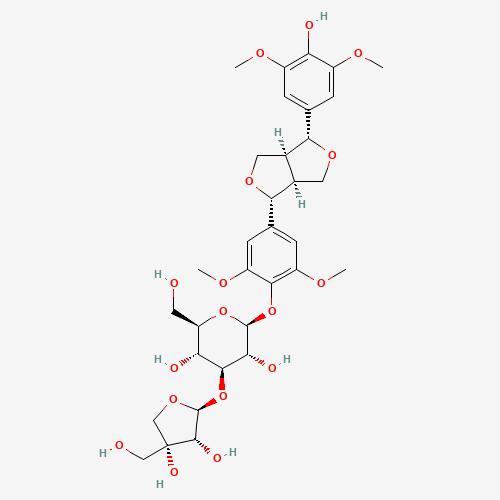 136997-64-3 (-)-Syringaresnol-4-O-β-D-apiofuranosyl-(1→2)-β-D-glucopyranoside chemical structure