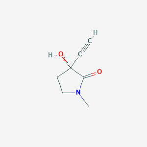 1451089-77-2 (R)-3-ethynyl-3-hydroxy-1-methylpyrrolidin-2-one chemical structure