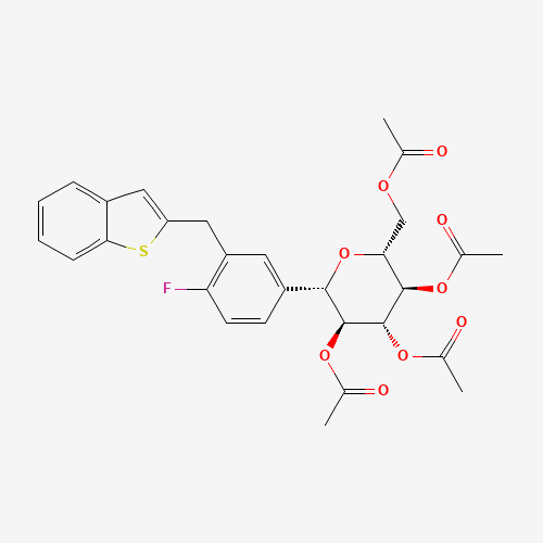 1034305-21-9 (1S)-1,5-Anhydro-1-C-[3-(benzo[b]thien-2-ylmethyl)-4-fluorophenyl]-D-glucitol 2,3,4,6-tetraacetate chemical structure