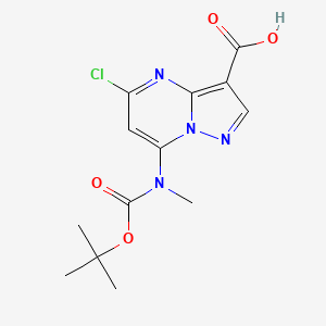 2271470-66-5 7-((tert-Butoxycarbonyl)(methyl)amino)-5-chloropyrazolo[1,5-a]pyrimidine-3-carboxylic acid chemical structure