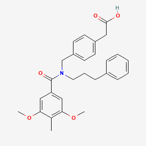 638132-34-0 2-[4-[[(3,5-Dimethoxy-4-methylbenzoyl)-(3-phenylpropyl)amino]methyl]phenyl]acetic acid chemical structure