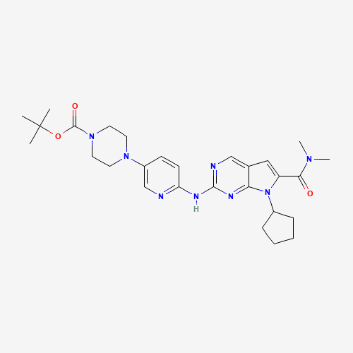 1374639-78-7 tert-butyl 4-(6-((7-cyclopentyl-6-(dimethylcarbamoyl)-7H-pyrrolo[2,3-d]pyrimidin-2-yl)amino)pyridin-3-yl)piperazine-1-carboxylate chemical structure