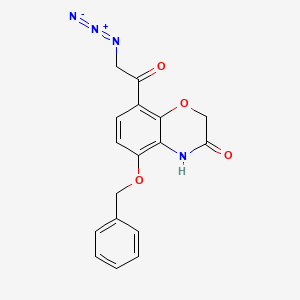 1035229-34-5 8-(2-Azidoacetyl)-5-(benzyloxy)-2H-benzo[b][1,4]oxazin-3(4H)-one chemical structure