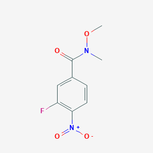 863604-64-2 3-Fluoro-N-methoxy-N-methyl-4-nitrobenzamide chemical structure