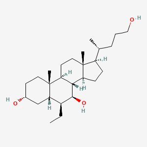 1632118-69-4 (3R,5S,6S,7S,8S,9S,10S,13R,14S,17R)-6-ethyl-17-((R)-5-hydroxypentan-2-yl)-10,13-dimethylhexadecahydro-1H-cyclopenta[a]phenanthrene-3,7-diol chemical structure