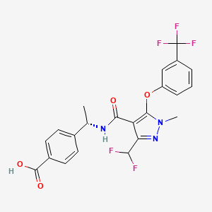 1369489-71-3 Benzoic acid, 4-((1S)-1-(((3-(difluoromethyl)-1-methyl-5-(3-(trifluoromethyl)phenoxy)-1H-pyrazol-4-yl)carbonyl)amino)ethyl)- chemical structure