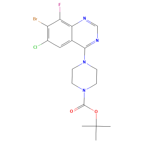 1698027-20-1 tert-Butyl 4-(7-bromo-6-chloro-8-fluoroquinazolin-4-yl)piperazine-1-carboxylate chemical structure