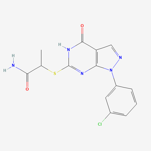1030203-81-6 2-((1-(3-Chlorophenyl)-4-oxo-4,5-dihydro-1H-pyrazolo[3,4-d]pyrimidin-6-yl)thio)propanamide chemical structure