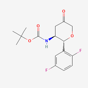 951127-25-6 tert-butyl ((2R,3S)-2-(2,5-difluorophenyl)-5-oxotetrahydro-2H-pyran-3-yl)carbamate chemical structure