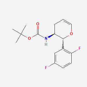 1172623-98-1 tert-butyl ((2R,3S)-2-(2,5-difluorophenyl)-3,4-dihydro-2H-pyran-3-yl)carbamate chemical structure