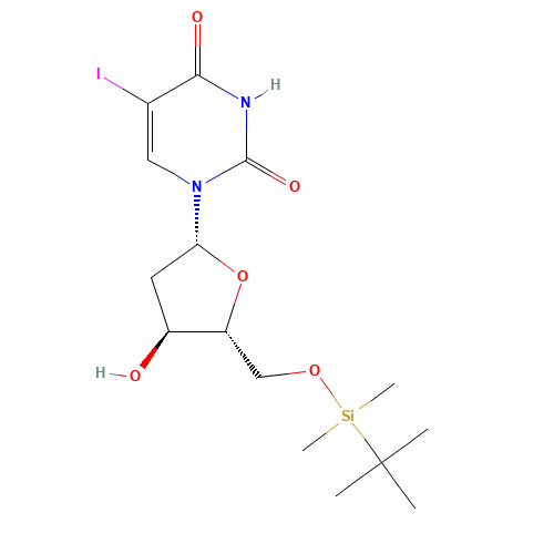 134218-81-8 1-((2R,4S,5R)-5-(((tert-butyldimethylsilyl)oxy)methyl)-4-hydroxytetrahydrofuran-2-yl)-5-iodopyrimidine-2,4(1H,3H)-dione chemical structure