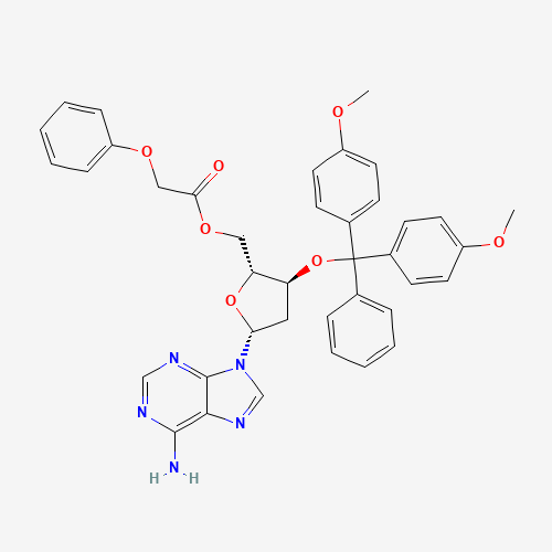 115388-94-8 ((2R,3S,5R)-5-(6-Amino-9H-purin-9-yl)-3-(bis(4-methoxyphenyl)(phenyl)methoxy)tetrahydrofuran-2-yl)methyl 2-phenoxyacetate chemical structure